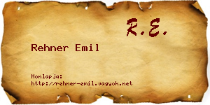Rehner Emil névjegykártya
